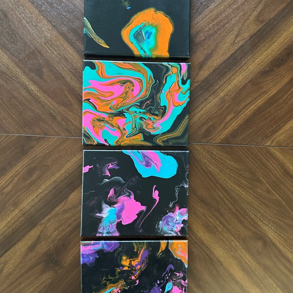 Abstract Art Canvas Set with Vibrant Colors